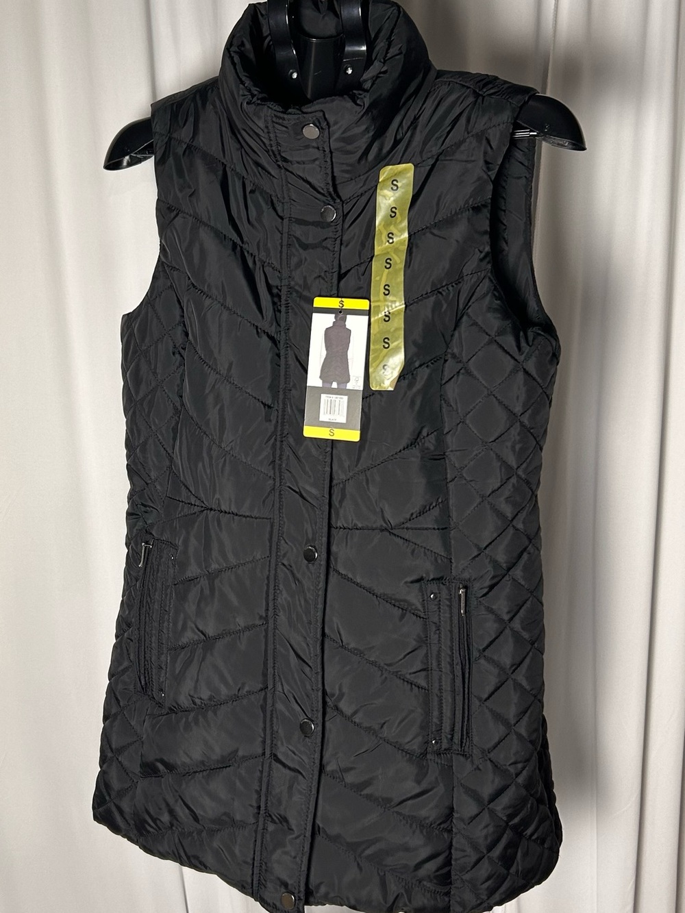 Weatherproof Black Quilted Long Puffer Vest